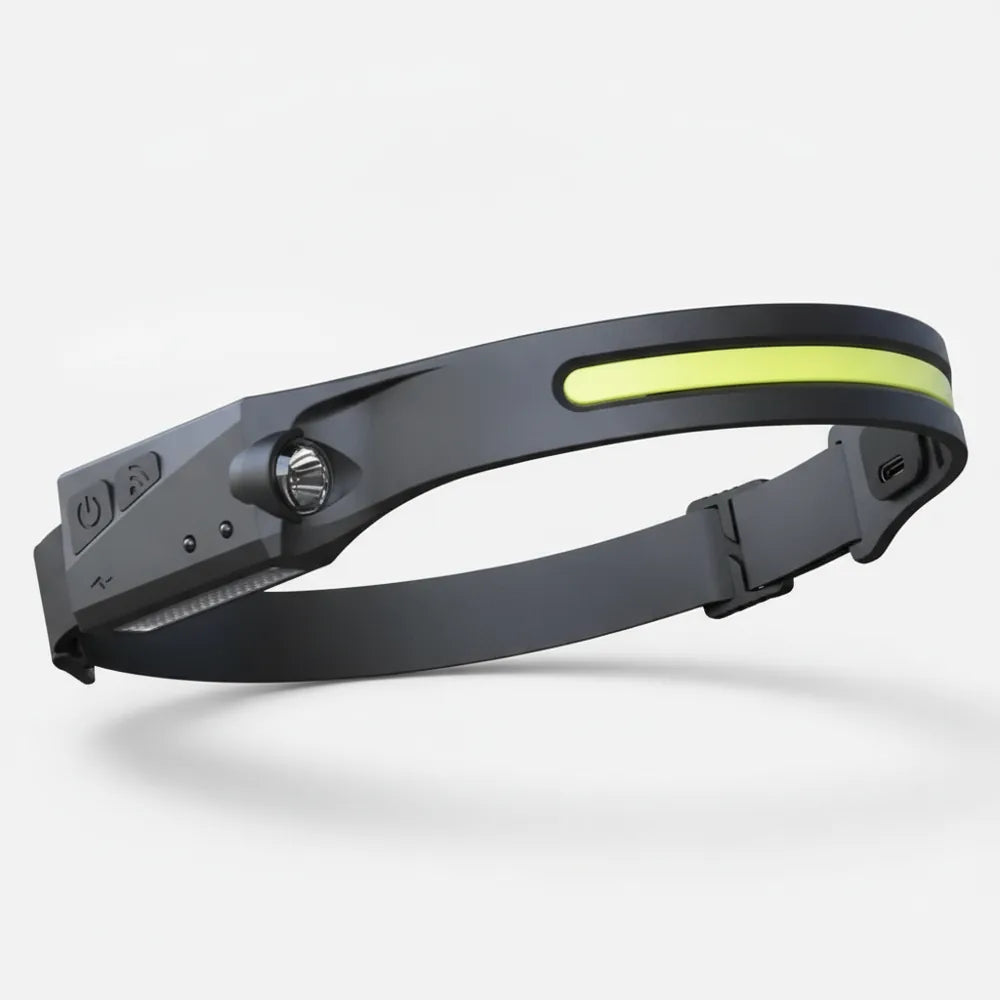 Linterna de Diadema LED con Sensor de Movimiento — Recargable USB-C