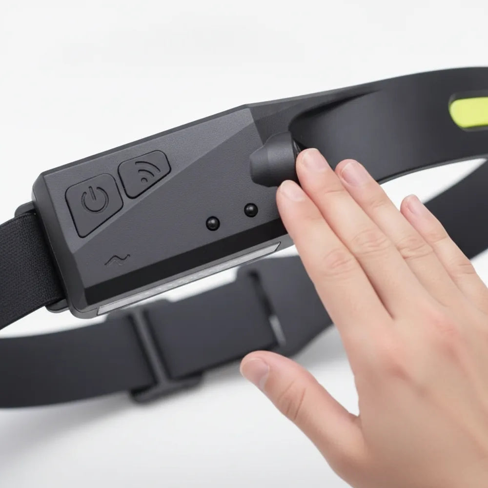 Linterna de Diadema LED con Sensor de Movimiento — Recargable USB-C