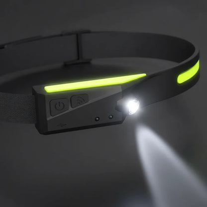 Linterna de Diadema LED con Sensor de Movimiento — Recargable USB-C