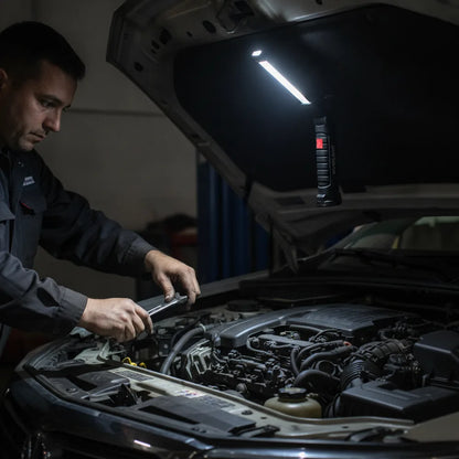 Linterna de Inspección COB Recargable con Base Magnética — Luz de Trabajo para Mecánicos