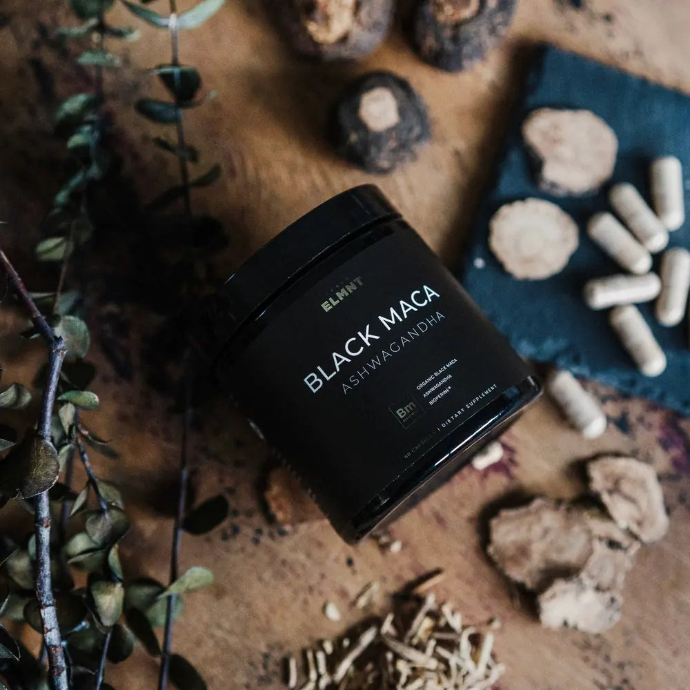 Black Maca + Ashwagandha ELMNT — Energía, Enfoque y Vitalidad · 60 Cápsulas