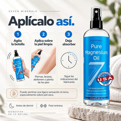 💧 Aceite de Magnesio en Spray — Piernas y Hombros (355 ml)