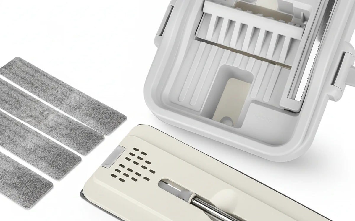 Set de Mopa Plana con Cubo Doble 🧼 (Autoexprimible)