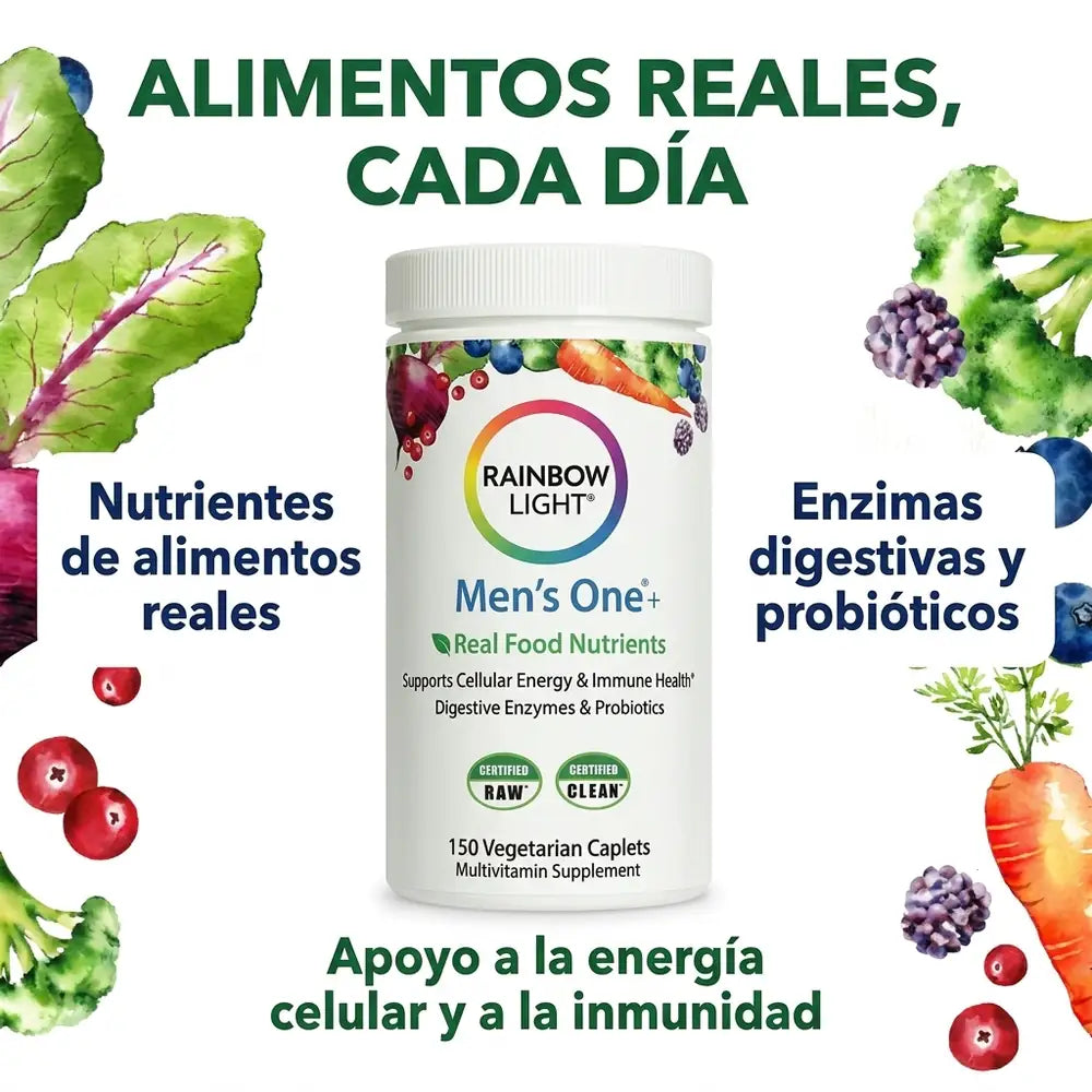 💪 Multivitamínico para Hombre Men's One+ — Nutrientes de Alimentos Reales, 150 Cápsulas Vegetarianas