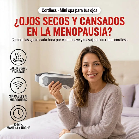 👁️ Masajeador de Ojos con Calor y Música — 4 Funciones, Banda Ajustable