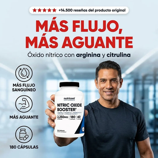 Óxido Nítrico 2.250 mg — L-Arginina y L-Citrulina, 180 Cápsulas