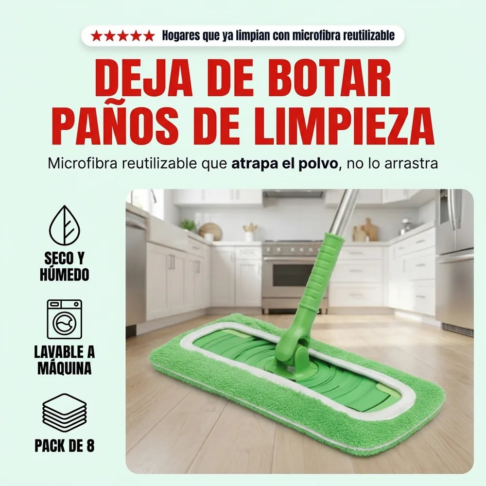 Paños Reutilizables de Microfibra para Swiffer Sweeper — Pack de 8