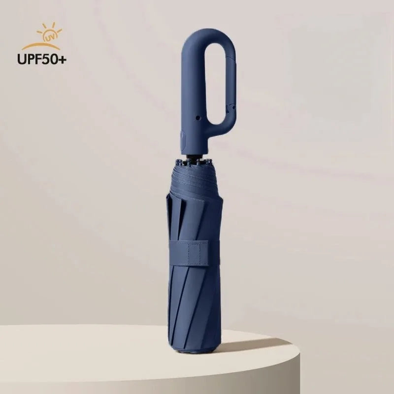 ☀️ Paraguas con Protección UV — Para el Sol y la Lluvia, Automático con Mango Hebilla