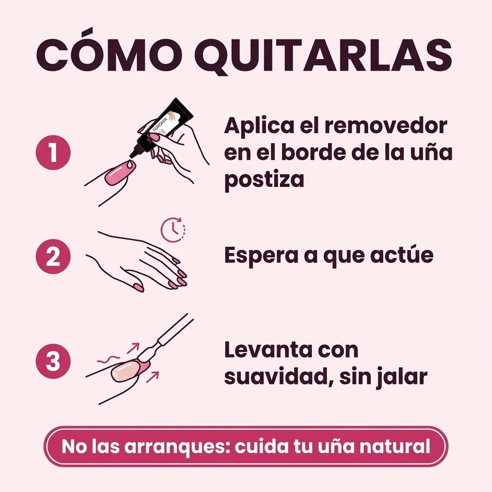 💅 Pegamento para Uñas Postizas Sin Lámpara + Removedor — Set de 2 Tubos