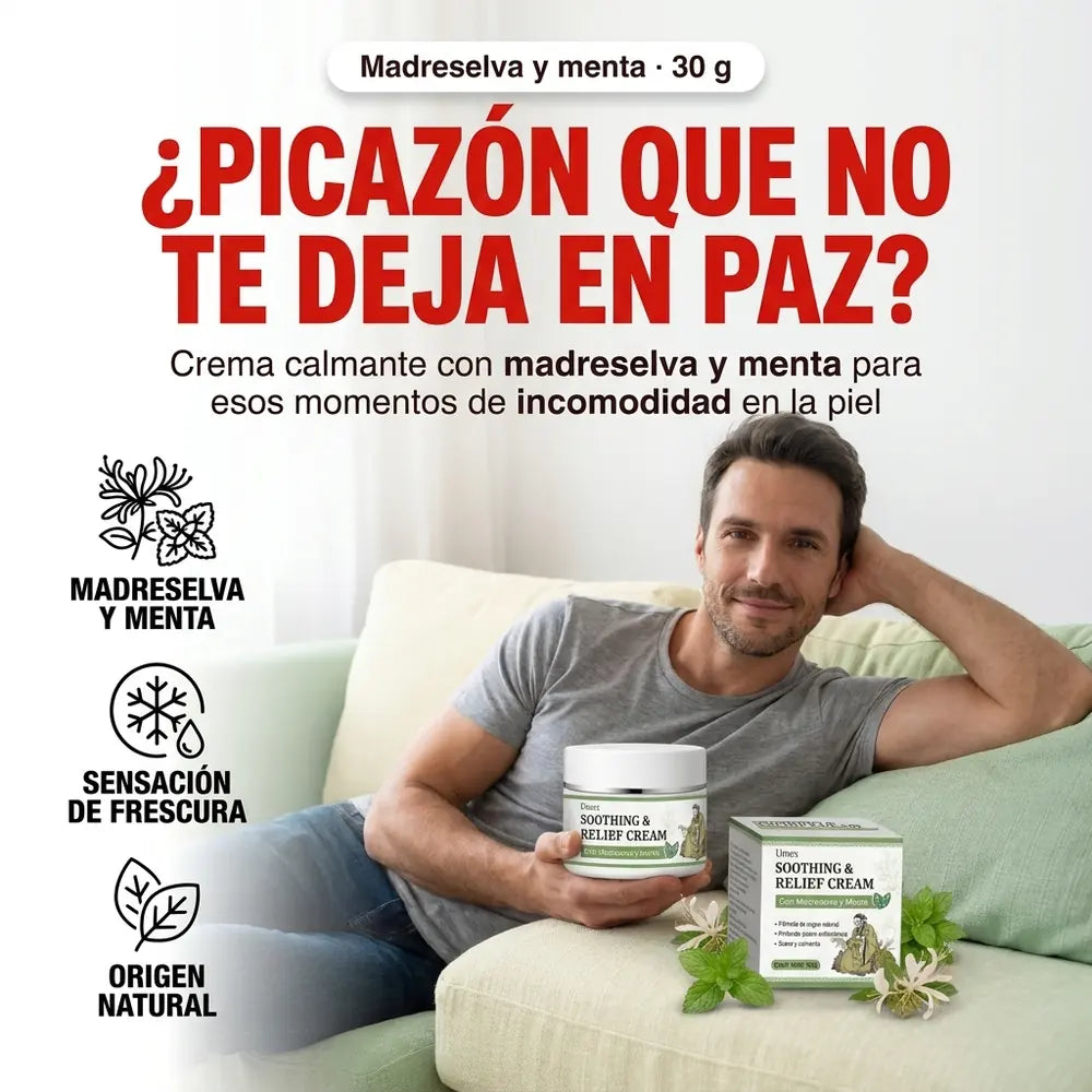 🌿 Crema Calmante para la Picazón Corporal con Madreselva y Menta — 30 g