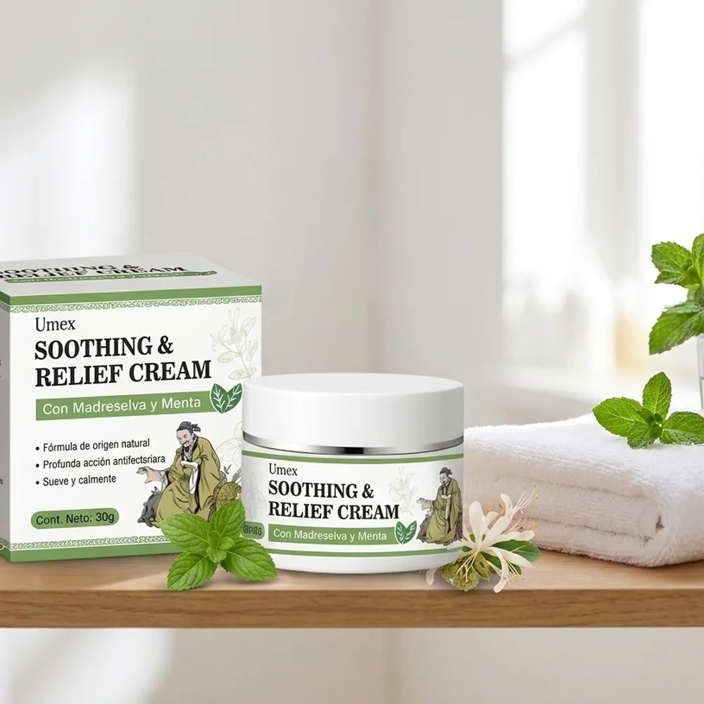 🌿 Crema Calmante para la Picazón Corporal con Madreselva y Menta — 30 g