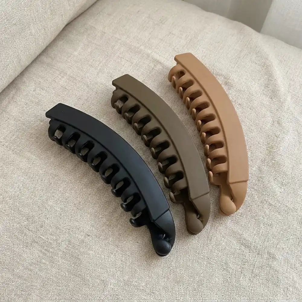💇‍♀️ Kit x3 Pinzas Banano para el Cabello — Cola de Caballo Alta con Volumen