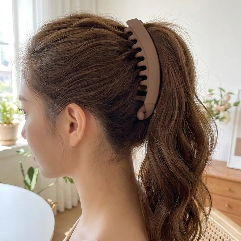 💇‍♀️ Kit x3 Pinzas Banano para el Cabello — Cola de Caballo Alta con Volumen