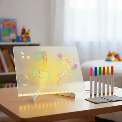 Pizarra Acrílica LED para Dibujar y Escribir — Incluye 5 Marcadores