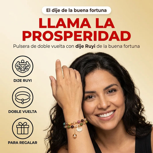 Pulsera de la Prosperidad ✨ Doble Vuelta con Dije Ruyi de la Buena Fortuna