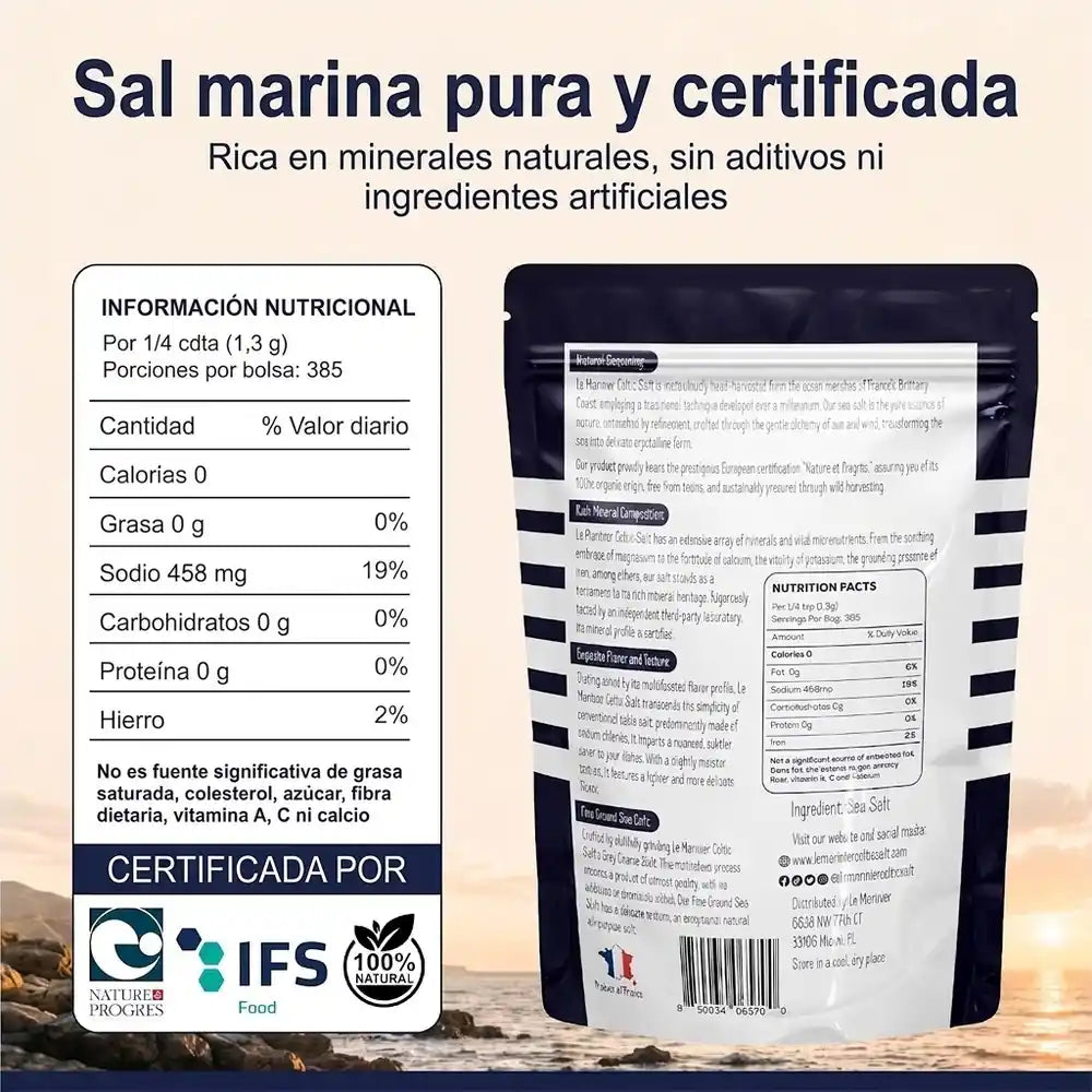 Sal Celta Le Marinier — Molida Fina 500 g