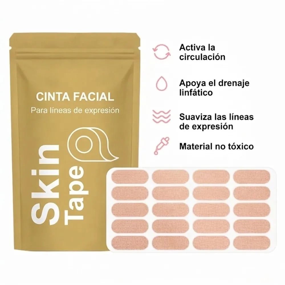 Skin Tape — Cinta Facial para Líneas de Expresión, 120 Tiras