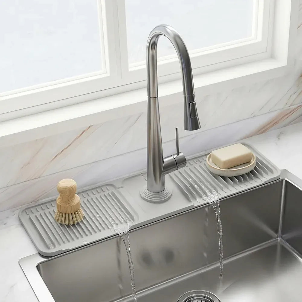 💧 Tapete Protector de Grifo para Lavamanos y Lavaplatos — Mantén el Mesón Seco