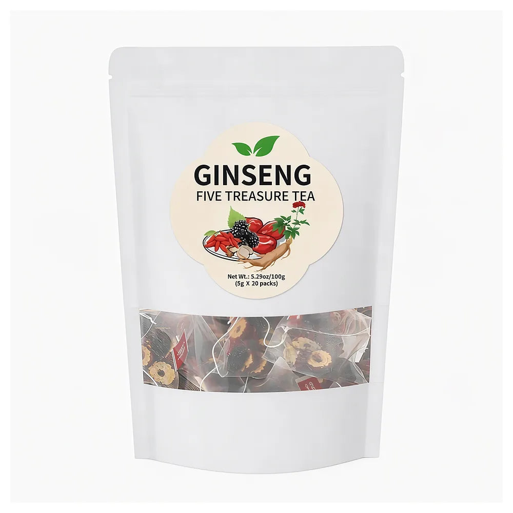 🍵 Té de Ginseng Cinco Tesoros para Mujer — Energía y Bienestar Diario · 20 Bolsitas