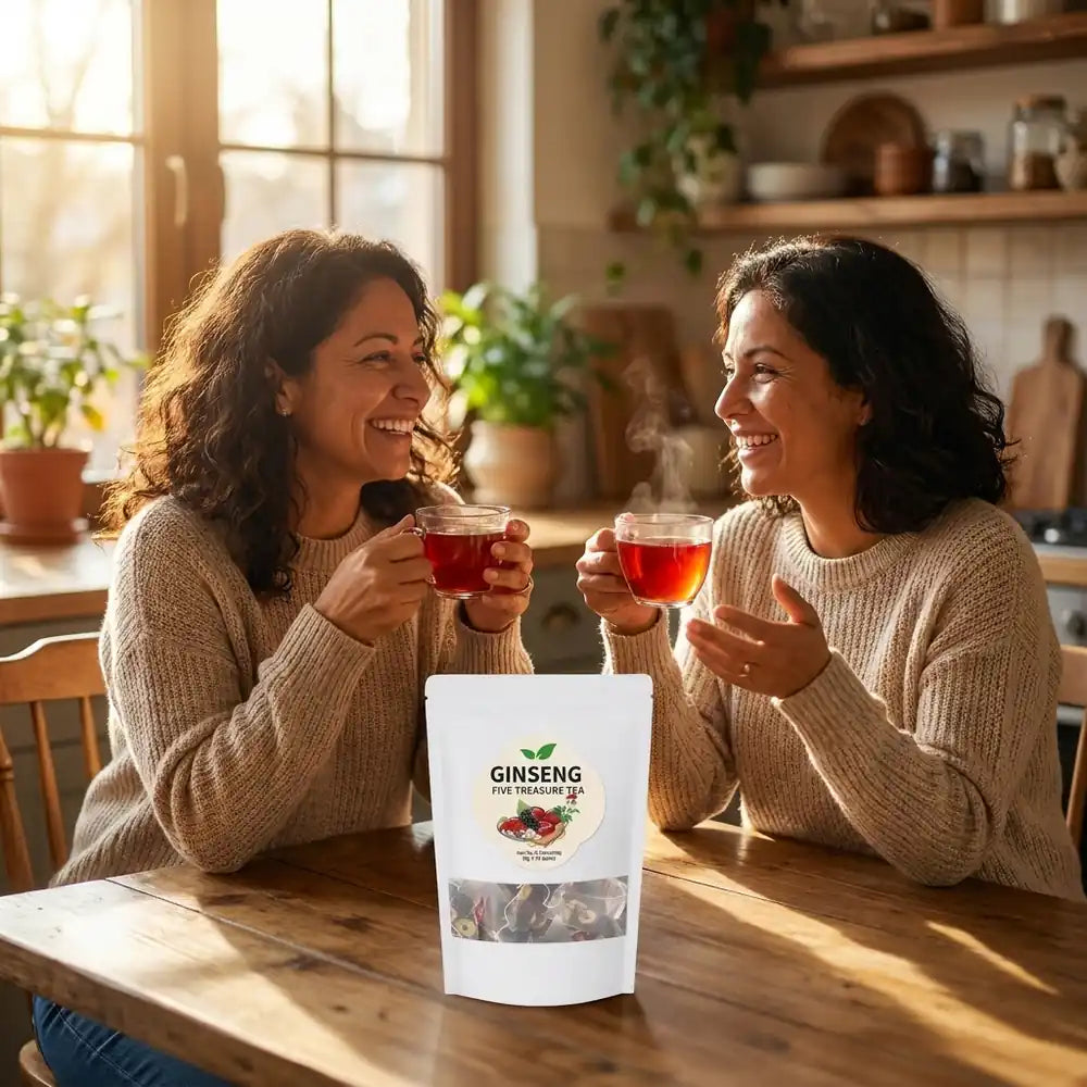 🍵 Té de Ginseng Cinco Tesoros para Mujer — Energía y Bienestar Diario · 20 Bolsitas