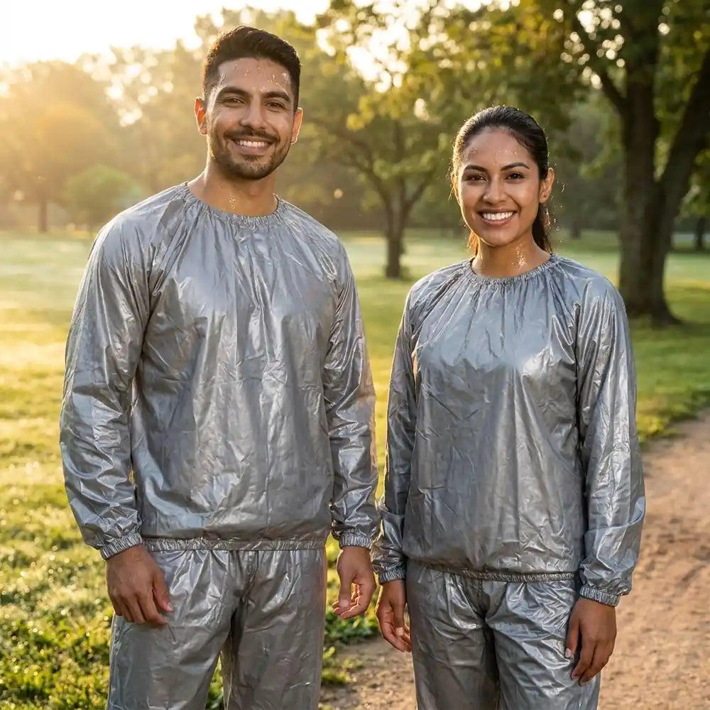 🔥 Traje Sauna Térmico Unisex — Suda Más Mientras Entrenas (Plateado o Negro)