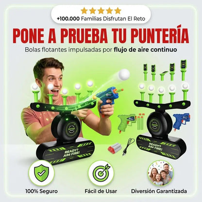 KIT Diana Eléctrica con Bolas Flotantes — 2 Pistolas, 10 Bolas, 6 dardos  y Luz